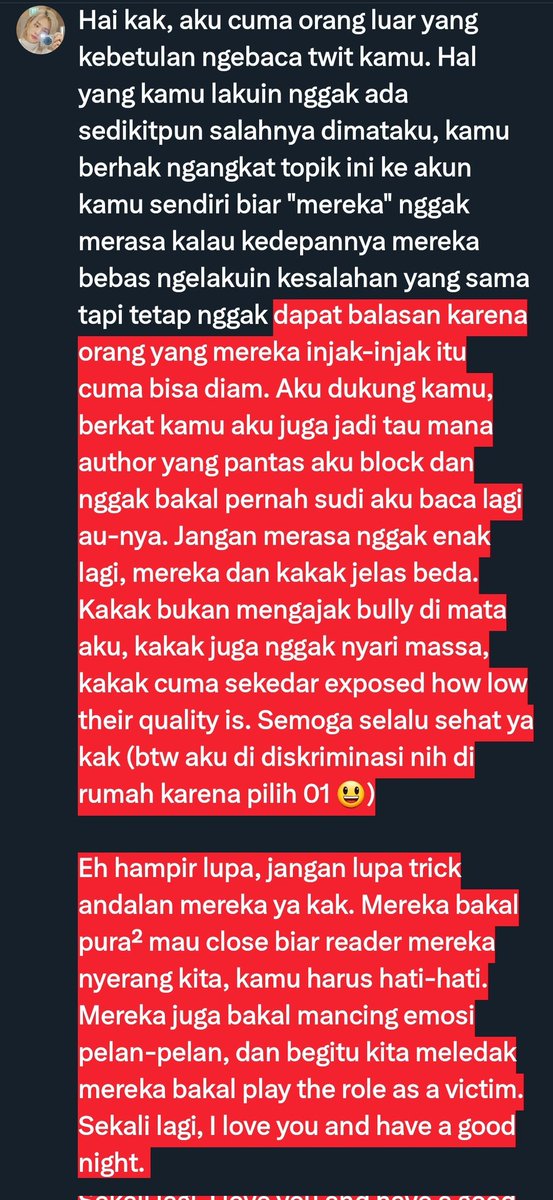 @changbinovo Hi kak, balasanku kepanjangan jadi aku skrinsot aja yah, semoga kamu baca and not feel so guilty anymore 🥰