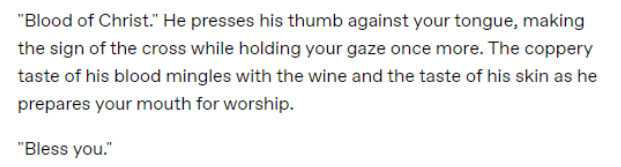 copiarion's tweet photo. If you enjoy sacrilegious, bloody blowjobs with our favorite vampire priest, please enjoy this drabble for Valentine's Day AND Ash Wednesday over at @arion_afterdark or as part of my #fatherpaul drabbles on ao3 https://t.co/ksOjjJ8HM5 https://t.co/iuBUxVgK7i