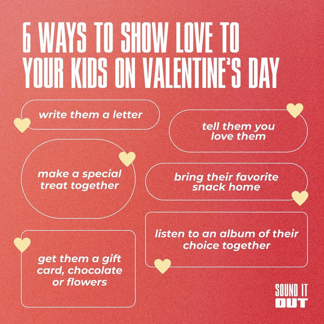 This #ValentinesDay is an opportunity to share some loving moments with your kids and show them how much you care. ❤️

Visit SoundItOutTogether.org for more ways to show them you care all year long.  #SoundItOut #EmotionalWellbeing #Love #ParentingTips