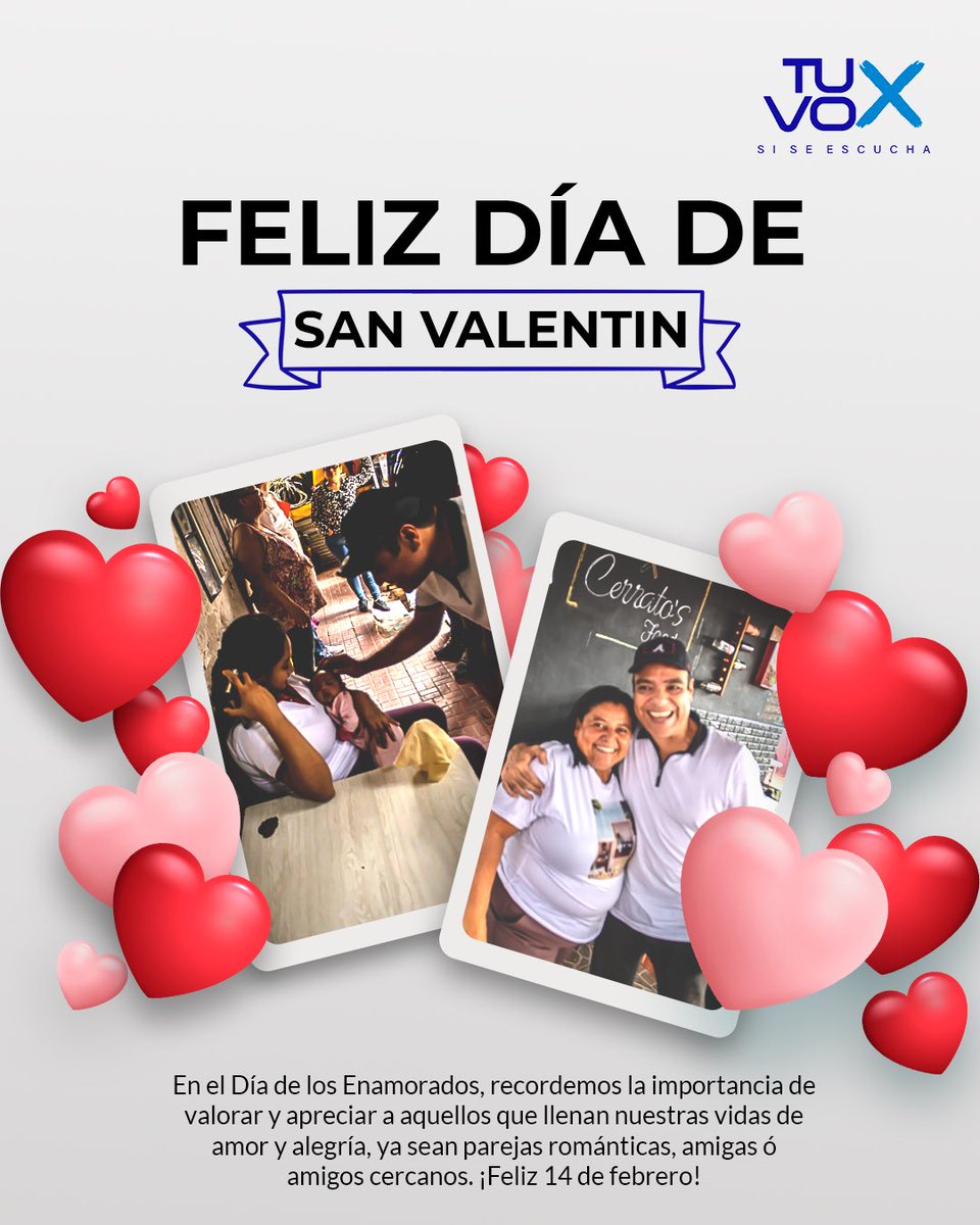 ¡Celebremos el amor y la amistad en este día especial! 💕¡Feliz 14 de febrero para todos y todas! 🌹 #AmorYAmistad #DiaDeLosEnamorados #MovimientoTUVOX #tuvoxhn #tuvox #tuvoxestuvoz #tuvoxsiseescucha #RodolfoZelaya #nocheclarita