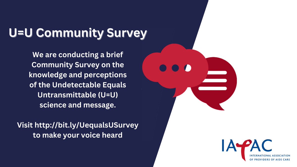 We are seeking insights from people living with #HIV about #UequalsU. Take our online anonymous survey today: bit.ly/UequalsUSurvey