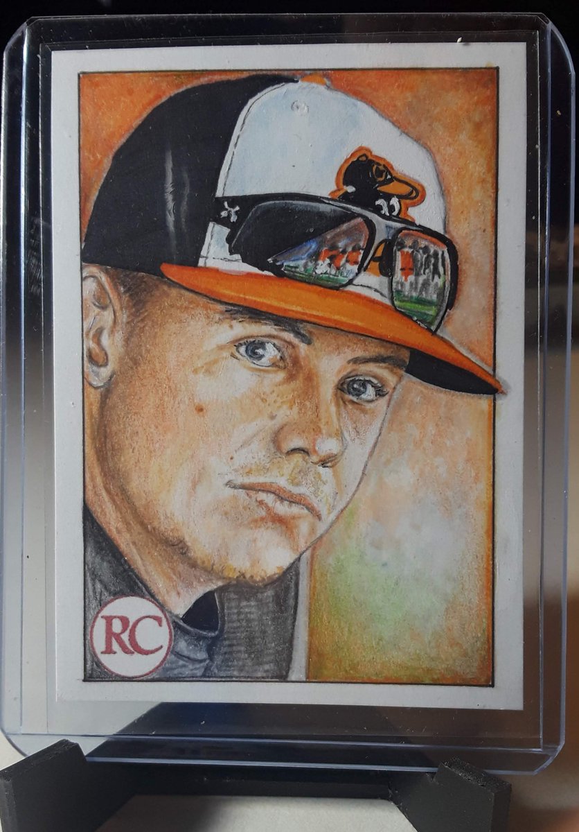 Show a little love for the Oriole on valentine's day. My hand drawn Mountcastle. Pass on to a bird fan #Orioles #cardart @Topps