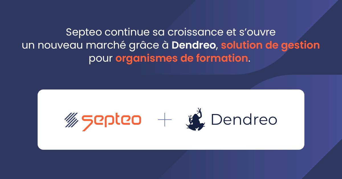 [#PressRelease] Septeo, éditeur de #logiciels de référence en Europe, annonce l’arrivée dans le groupe de @Dendreo, éditeur de logiciels de gestion des organismes de #formation. Continuez à lire sur notre site web ➡️ septeo.com/presse/septeo-… #formationprofesionnelle #HR