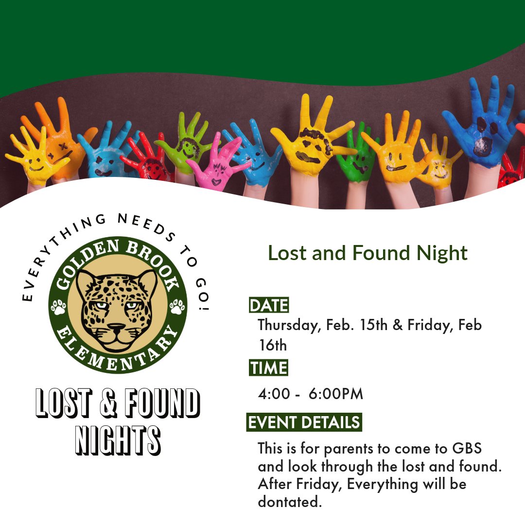 Our lost and found is overflowing!!!  Please come and look for any lost items.