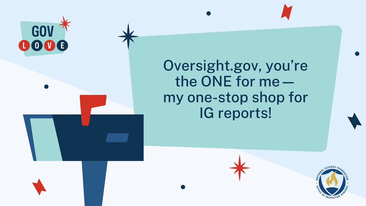 You’re the one that we want <a href="/OversightGov/">Oversight.gov</a> &amp; our hearts 💖 are set on you for all our inspector general report needs! Sending some #GovLove your way for putting all these excellent materials in 1 place 👉 oversight.gov