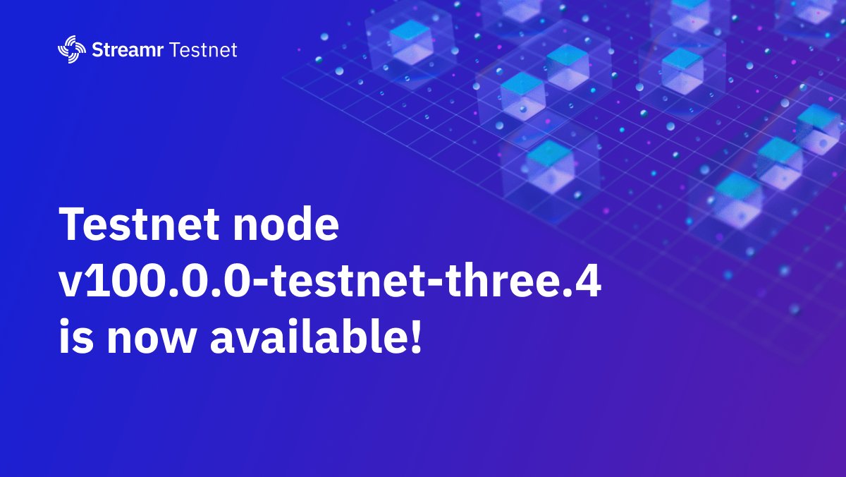 Streamr's tweet photo. The testnets have finished, but you can help #Streamr speed towards the 1.0 mainnet by updating your nodes to v100.0.0-testnet-three.4 and keeping them running 🏃

The devs would love to observe this version before 1.0. See how to update 👇:

https://t.co/eZesEIBHHq https://t.co/1zevfFoBlA