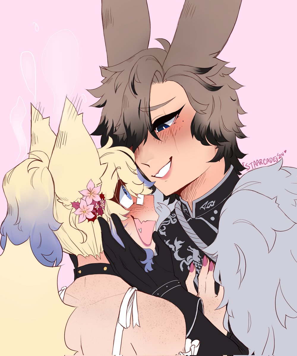 staarcade's tweet image. Valentines C✨️mmission for @Mio_MeowMeow !!

I'd offer her water but she already has a tall drink right there in front of her-