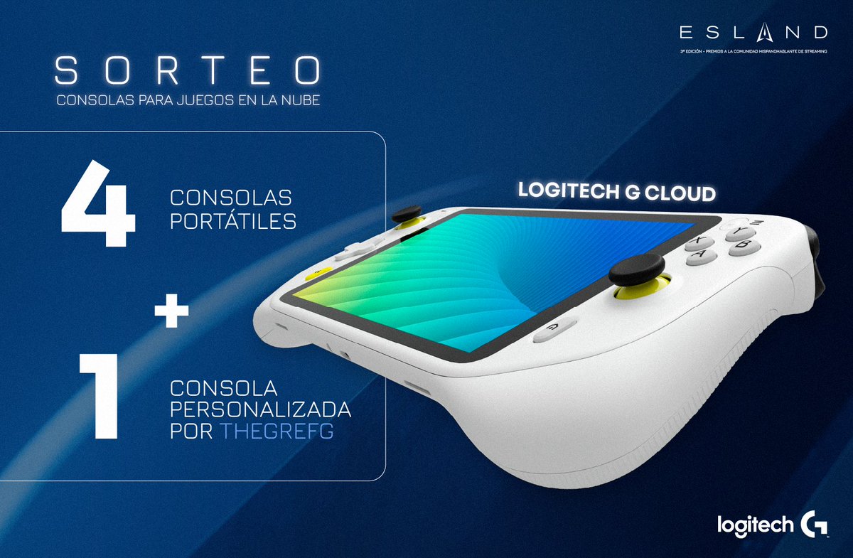 Premios ESLAND (@premiosesland) on Twitter photo 💙𝗦𝗢𝗥𝗧𝗘𝗢 𝗟𝗢𝗚𝗜𝗧𝗘𝗖𝗛
🎮 x4 consolas portátiles
🕹️ x1 consola personalizada por <a href="/TheGrefg/">Grefg =)</a>
🚨𝗥𝗲𝗾𝘂𝗶𝘀𝗶𝘁𝗼𝘀:
-Sigue a <a href="/LogitechG_LAT/">Logitech G LATAM</a>
-Sigue a <a href="/LogitechG_ES/">Logitech G España</a>
-Comenta diciendo dónde jugarías con tu nueva consola portátil.
-Repostea este post. 💙𝗦𝗢𝗥𝗧𝗘𝗢 𝗟𝗢𝗚𝗜𝗧𝗘𝗖𝗛
🎮 x4 consolas portátiles
🕹️ x1 consola personalizada por <a href="/TheGrefg/">Grefg =)</a>
🚨𝗥𝗲𝗾𝘂𝗶𝘀𝗶𝘁𝗼𝘀:
-Sigue a <a href="/LogitechG_LAT/">Logitech G LATAM</a>
-Sigue a <a href="/LogitechG_ES/">Logitech G España</a>
-Comenta diciendo dónde jugarías con tu nueva consola portátil.
-Repostea este post.