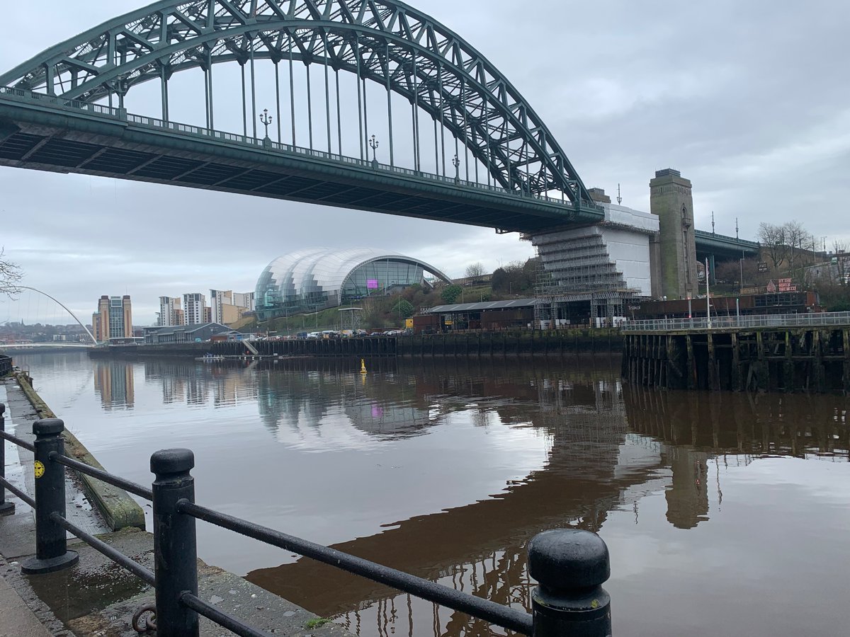 Down at the Quayside today. One of the workers confirmed the scaffolding going up on the Tyne Bridge was for the long-awaited paint job to finally get underway. Last refurb took place in 2000. The bridge marks its centenary in four years time.