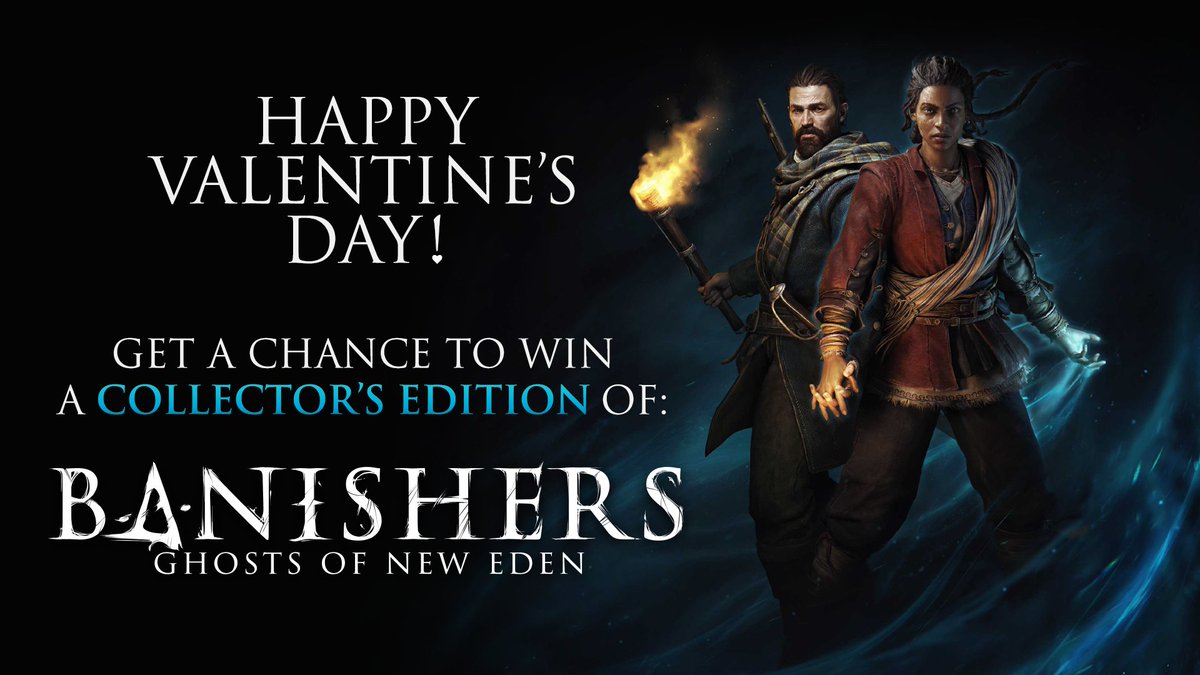 #Banishers: Ghosts of New Eden was released yesterday and today is Valentine's Day... Let's kill two birds with one stone! 💘 To celebrate, we're happy to give away a Collector's Edition of the game. 🍀 To enter: - follow our account - like and RT this post - reply '#Banishers'