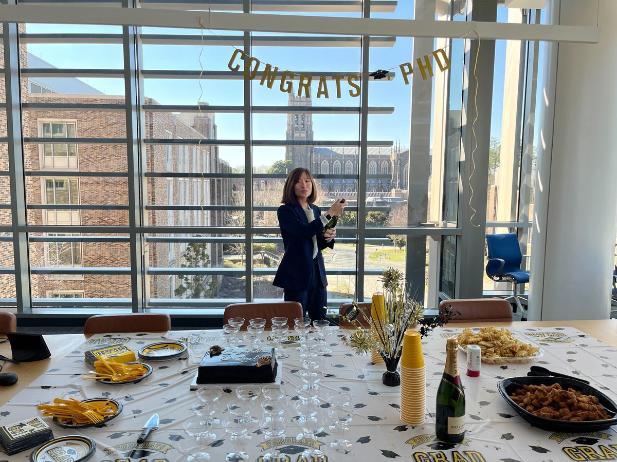 We are thrilled to celebrate @yy_lin7 successfully defending her thesis today! Congratulations, Dr. Lin! #PhDone @JHU_ChemBE