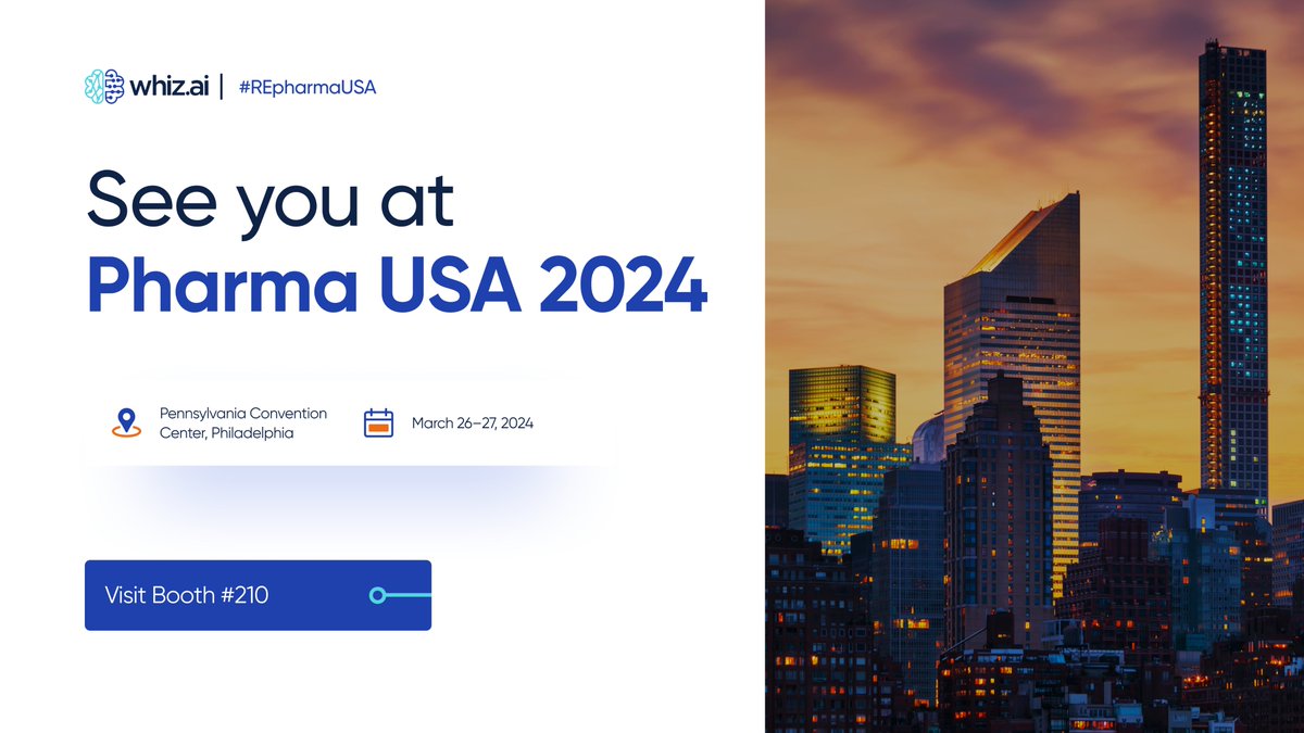 Attention Pharma USA attendees! Are you curious about how GenAI is transforming life sciences and healthcare analytics? Visit WhizAI booth #210 on March 26-27 in Philadelphia and learn how #GenAI and #LLMs revolutionize the pharma landscape.#REpharmaUSA bit.ly/3SYe66E