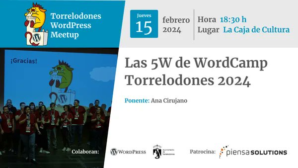 diegojzayas's tweet photo. Mañana toca #meetup de @WPTorrelodones y será en una nueva sede: La Caja de Cultura del @ayto_torre.

¡Con ganas de estrenarla! 💪

#WordPress #WCTorre

https://t.co/jtvbOHmP7z https://t.co/zQbteK6oFO
