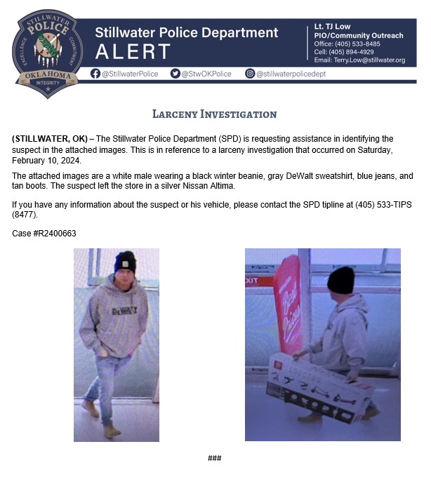Stillwater Police Department (Oklahoma) tweet media