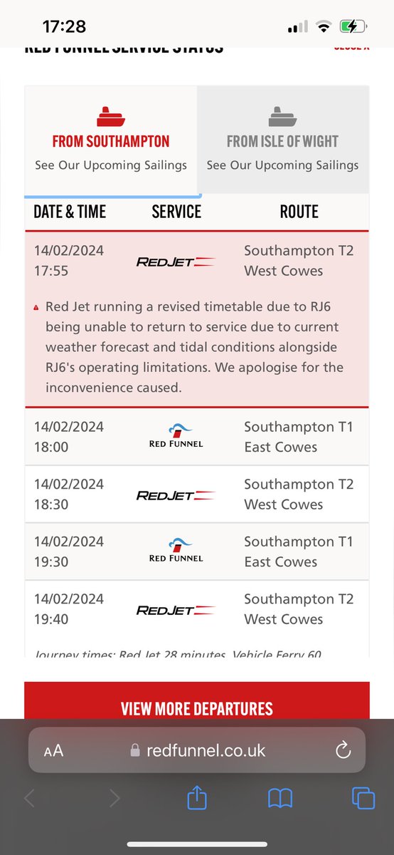 🤦🏻‍♂️ @RedFunnelFerry how can you get it so wrong so consistently