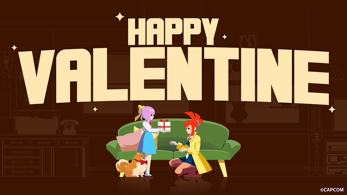 CapcomUSA_'s tweet photo. Lynne's hair is red, Kamila's dress is blue.
Donuts are sweet, and Missile is too!

Happy Valentine's Day, from the Capcom team to you! https://t.co/v3C7e6MLKO