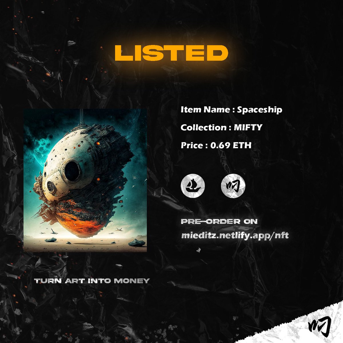 MiftyNft's tweet photo. Item Name : Spaceship 
Price : 0.69 Ξ

🚀 | Presale started
✅ | Check bio to pre-book them!!

#nft #nftcollector #nftart #art #digitalart #digital #blockchain #mifty #nftdrop #nfts #nftcommunity  #nftcollectors #explore #nftsale #sale https://t.co/aNPH7eBfkF
