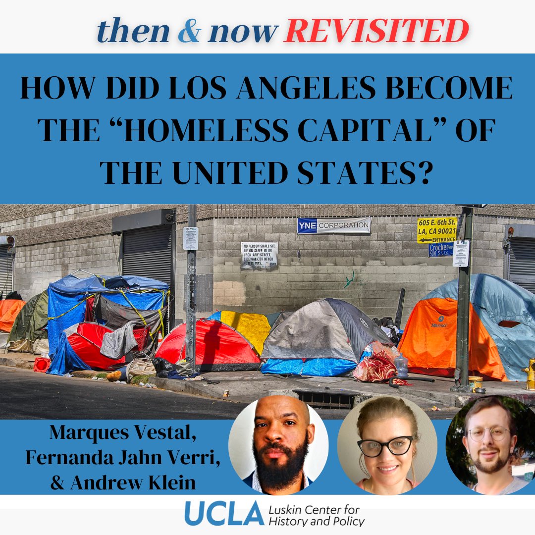 LA is often dubbed the homeless capital of the nation. This week, we revisit an earlier episode of our podcast, then & now, to explore the intricate interplay of mental health, criminalization, and racial disparities that underpin this crisis. tinyurl.com/mr6dyanf