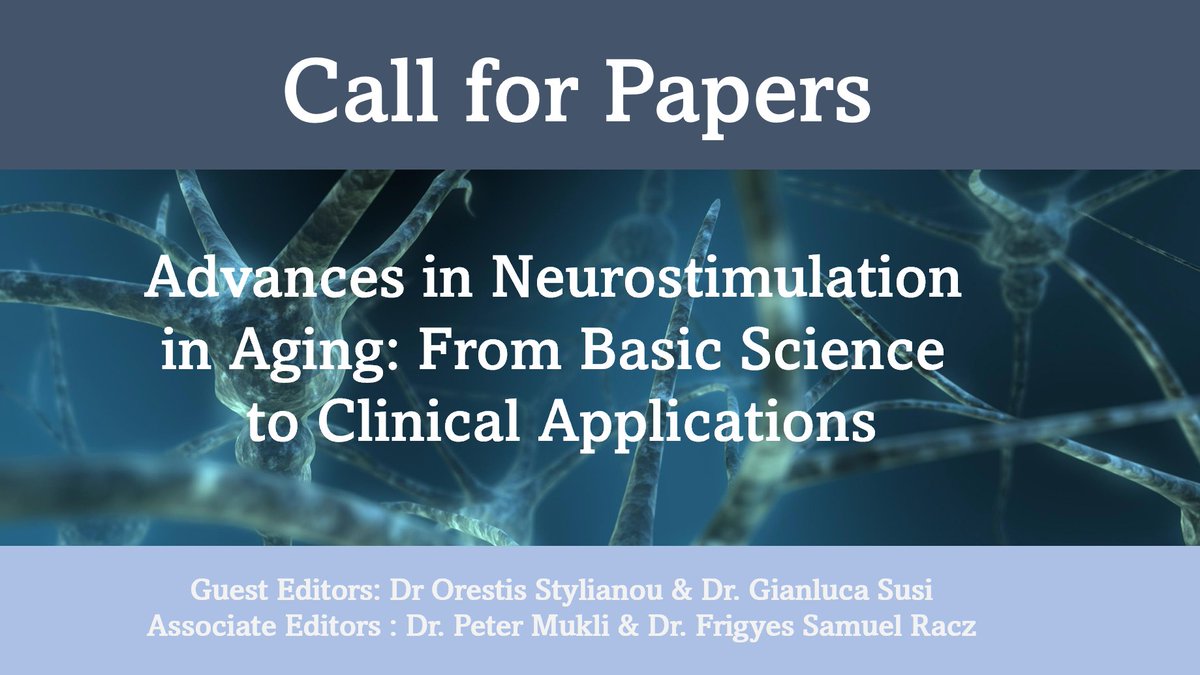 📢 #CallForPapers focusing on #neurostimulation in #aging! 📢
Read more in the comments and submit 📧at the link⬇️
springer.com/journal/11357/…
#brainstimulation #brainfunction #deepbrainstimulation #memory #magneticstimulation #centralnervoussystem #agerelatedmemorydecline…