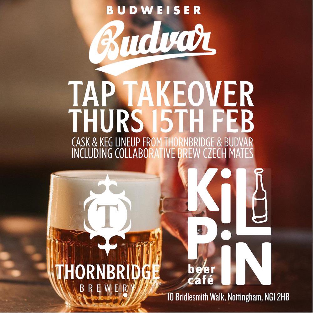 TheKilpin's tweet photo. Tomorrow in the bar meet the guys behind these two brewing giants, and sample six of their finest brews on tap.  @thornbridge @BudvarUK https://t.co/oQ6iPF3ft8