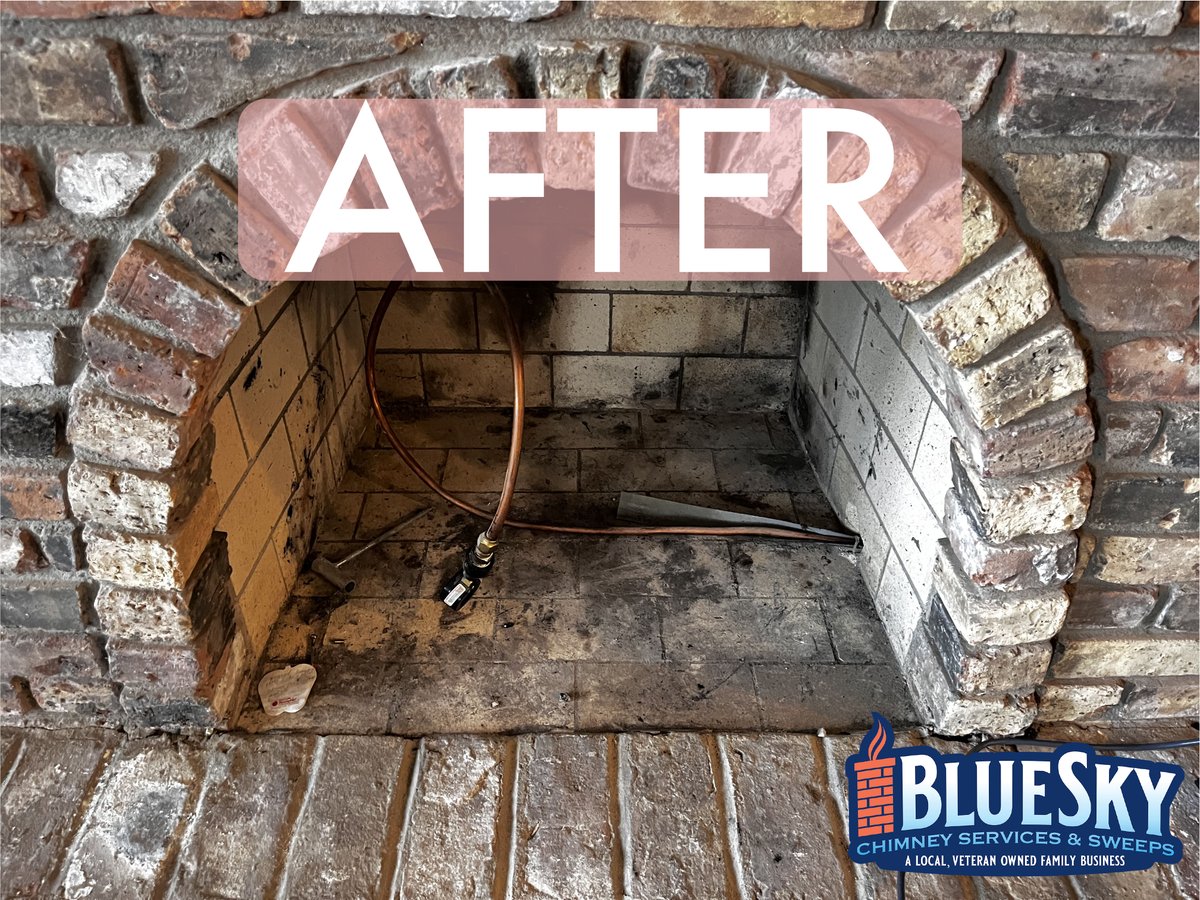 You're probably wondering... What does it look like after a fireplace cleaning? Wait no more! Take a look at the BEFORE and AFTER. #Chimney #chimneycleaning #chimneyservices #minneapolis #mncare #MNHOME #SKOL