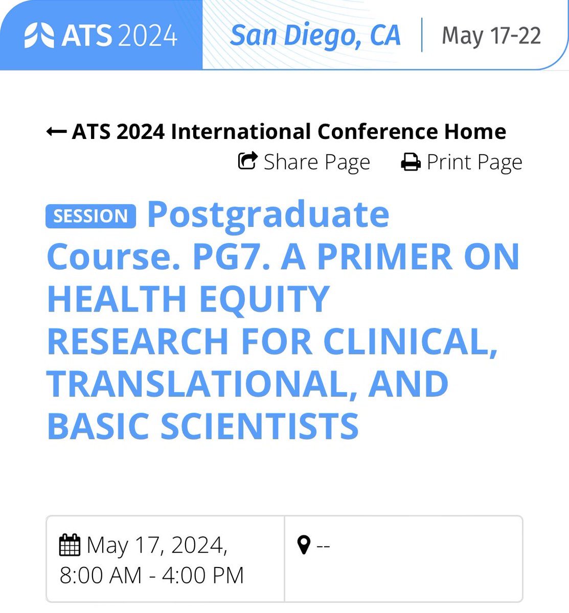 Our very own <a href="/atstoa/">ATS TO Assembly</a> Early Career Professionals Working Group member <a href="/ForeverFancy17/">Francesca Duncan, MD</a> will be a breakout facilitator at this #ATS2024 postgraduate course on #healthequity research co-chaired by <a href="/DeepAshanaMD/">Deepshikha Charan Ashana</a>. Learn more here: abstractsonline.com/pp8/#!/11007/s…