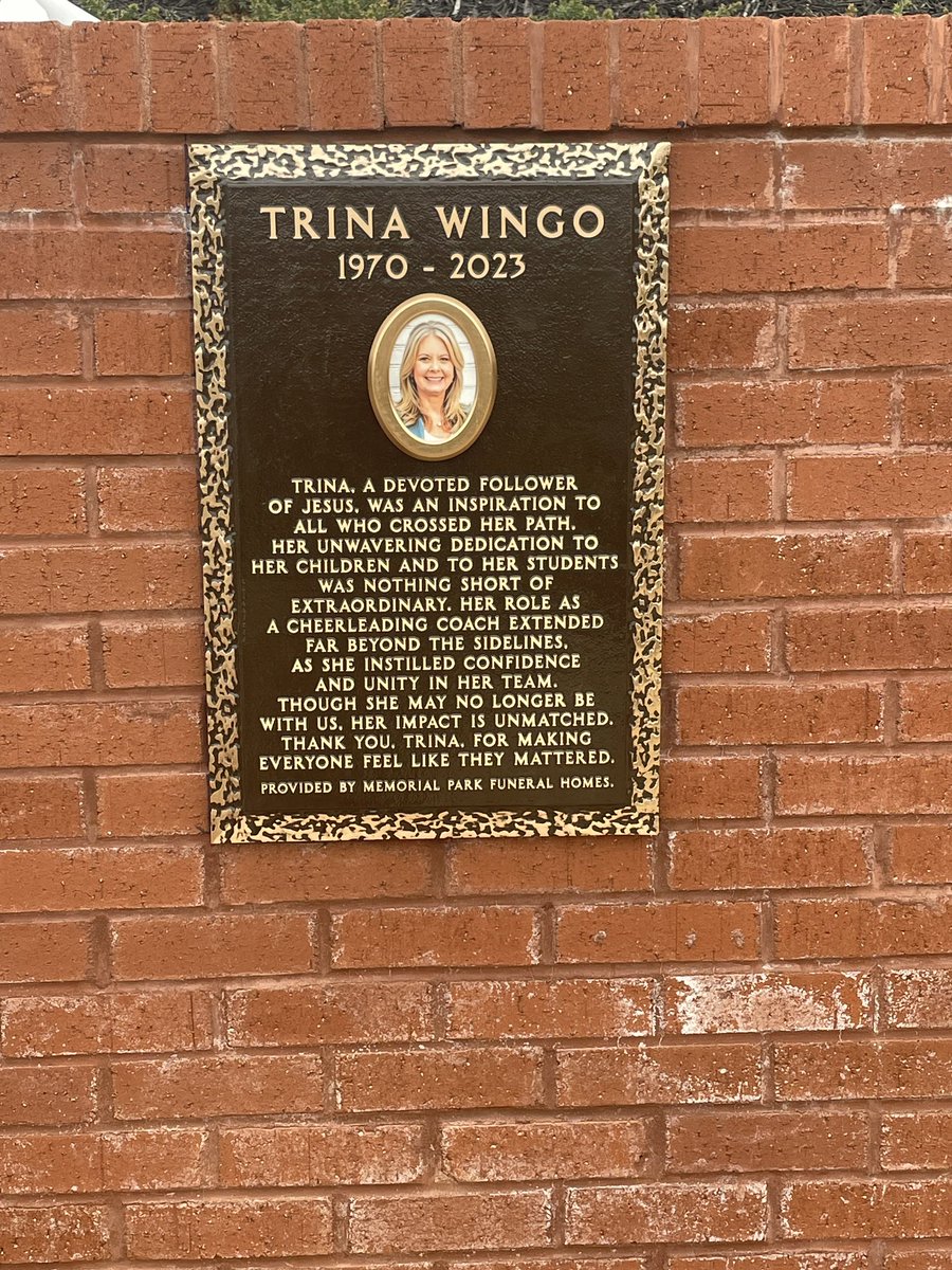 Today is Valentine’s Day and it’s also the one year mark of the day that we lost Mrs. Trina Wingo. We reflect on her life today and the many lessons she taught us.

We honor her legacy with a beautiful plaque at the Brickyard 💚

Let’s be inspired to love well! 

Go Trojans.