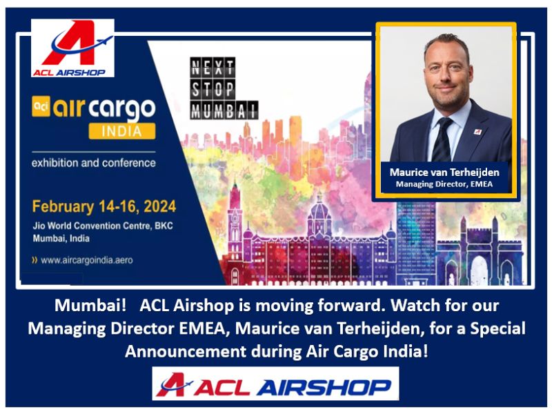 ACL Airshop's Maurice van Terheijden is in MUMBAI, where he will reveal our next step of network growth on behalf of our customers. "Aiming Higher!"
#ACLairshop #AirCargoIndia #Mumbai #AirCargo #AirFreight #Logistics