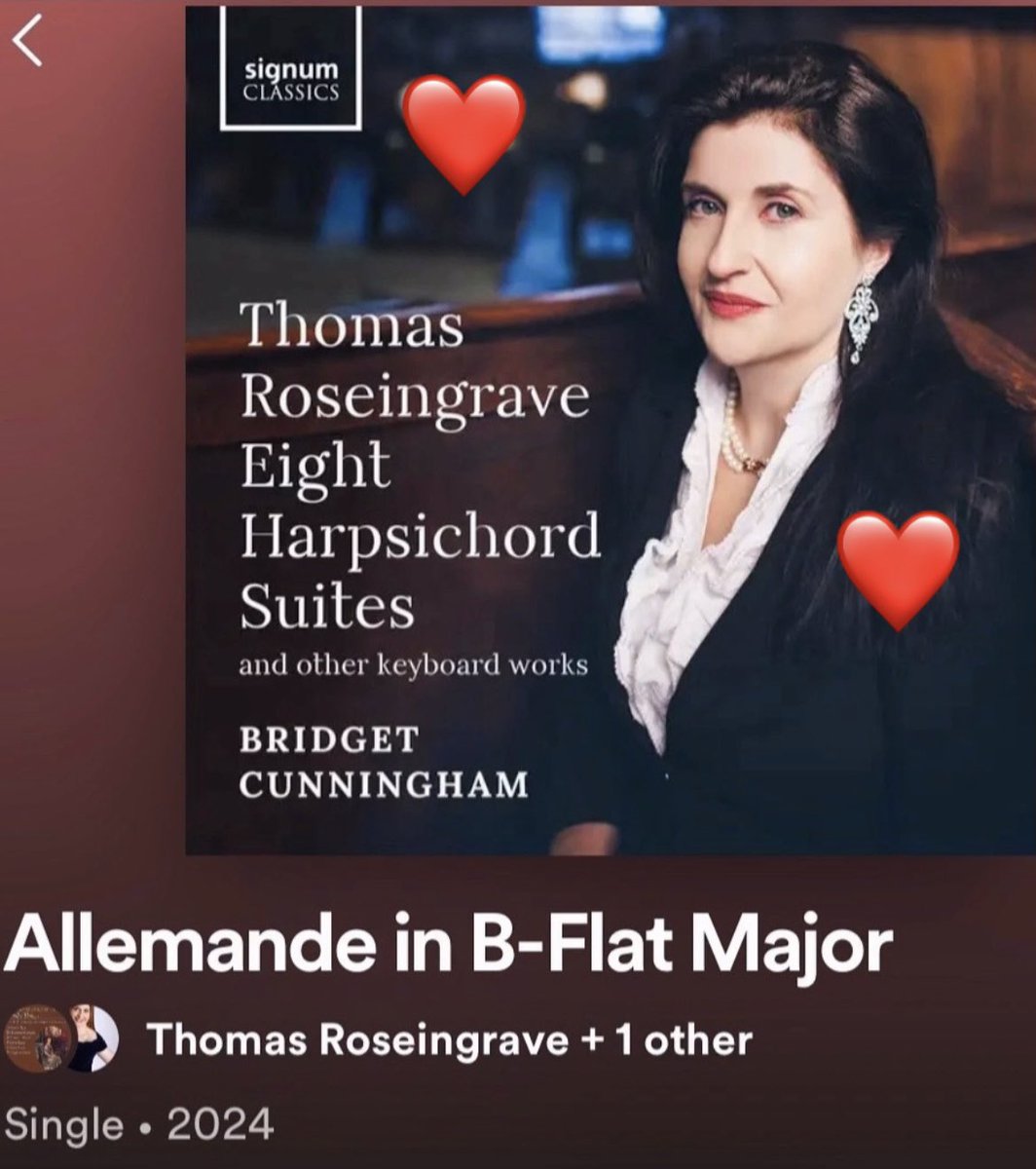 Go on! For Valentine’s Day, listen to the magnificent Allemande in B flat by the ingenious composer Thomas Roseingrave. Rediscover the magic of the baroque. Single 2# Out TODAY from our Artistic Director, Bridget Cunningham on @signumrecords ! #Harpsichord lnk.to/ThomasRoseingr…