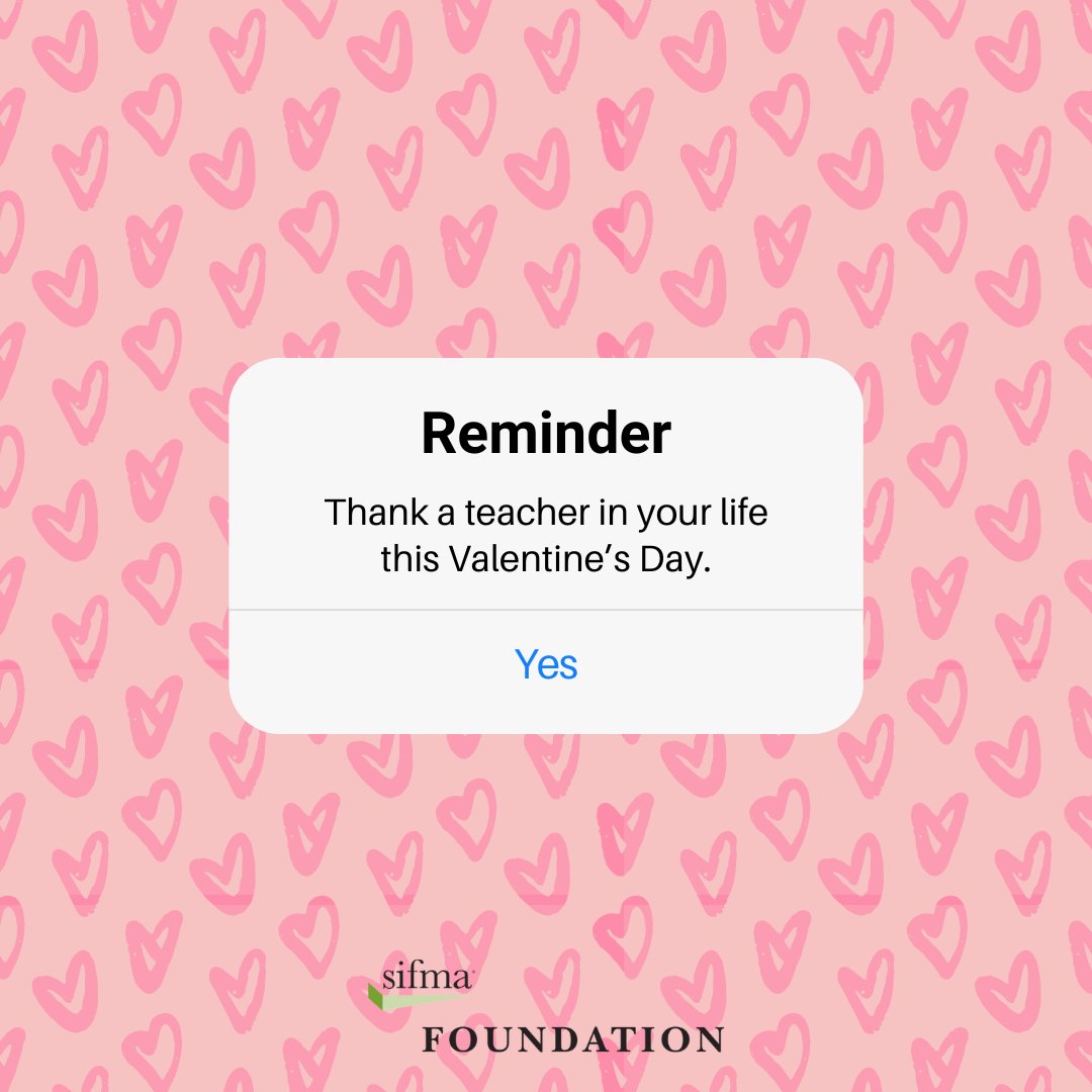 Thank you to our teachers ❤️ for making school so fun! We appreciate you, and 💕 working with you. Happy Valentine's Day from the SIFMA Foundation xoxo #TeacherAppreciation #ValentinesDay