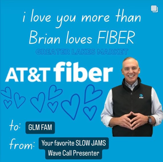 Spreading some love on this day. We all know that this is a lot of love!! Happy Valentine’s Day @GreaterLakesMkt!! @BrianWest_GLM