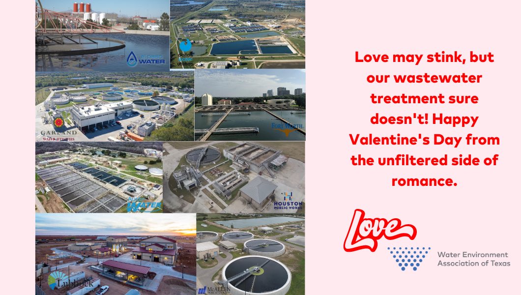 We ❤️ our wastewater treatment plants! Happy Valentine’s Day! Love, WEAT #WastewaterValentine #WastewaterLove #ValentineStinks