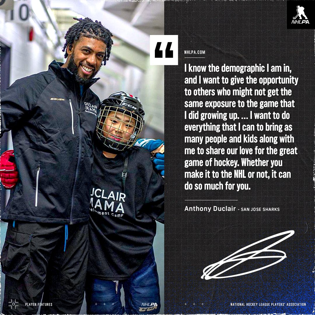 Breaking ground on a new synthetic ice rink in South Florida, @aduclair10 is on a mission to grow the game. The @SanJoseSharks forward on his game-changing work through the @Duclairfndation: ply.rs/htcsj12nenb #NHLBlackHistory