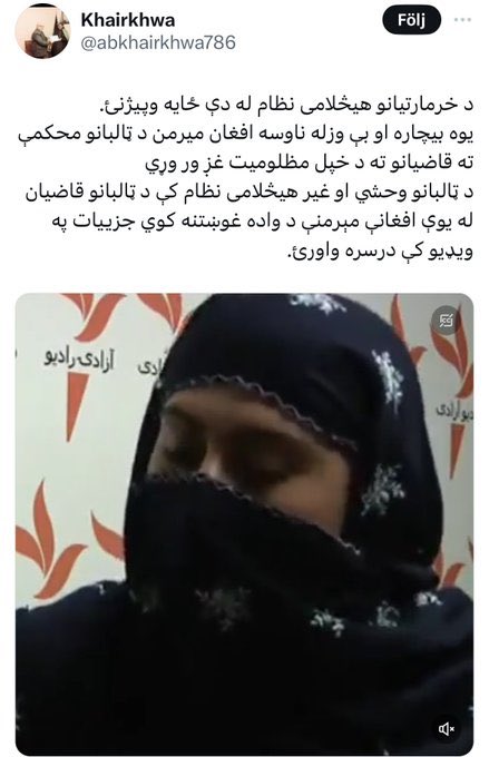 Omari_Offical's tweet image. زموږ دښمن دومره بېغیرته شو چې اوس د تېر فاسد نظام هغه مرداری اوس په موږ را تپي!
دا ویډیو یې نیمه قیچي کړې وه ، ګنی چې دا له طالبانو شکایت کوي او دې سره یې ظلم کړی دی،مګر دا د جمهوریت د وخت ده او دا ښځه په آخر کې د طالب جان د غیرت او ننګ ستاینه هم کوي، درحالیکه طالب حاکم هم نه وو.