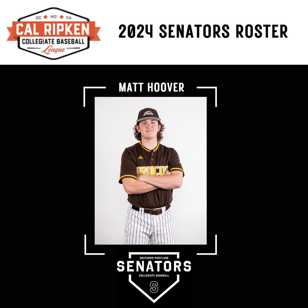 The Southern Maryland Senators are excited to welcome Matt Hoover (@Matthew_H25), a Sophomore RHP from Western Michigan (@WMUBaseball) to the collegiate roster for the 2024 season! Go Senators!