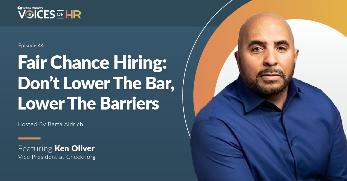 💡 Ken Oliver is a real-life success story: He went from prison to VP of @Checkr. He discusses all things fair chance hiring on our latest episode of Voices of #HR, including his own story and how employers can embrace #FairChanceHiring. Listen here: rfr.bz/t9jjmpp