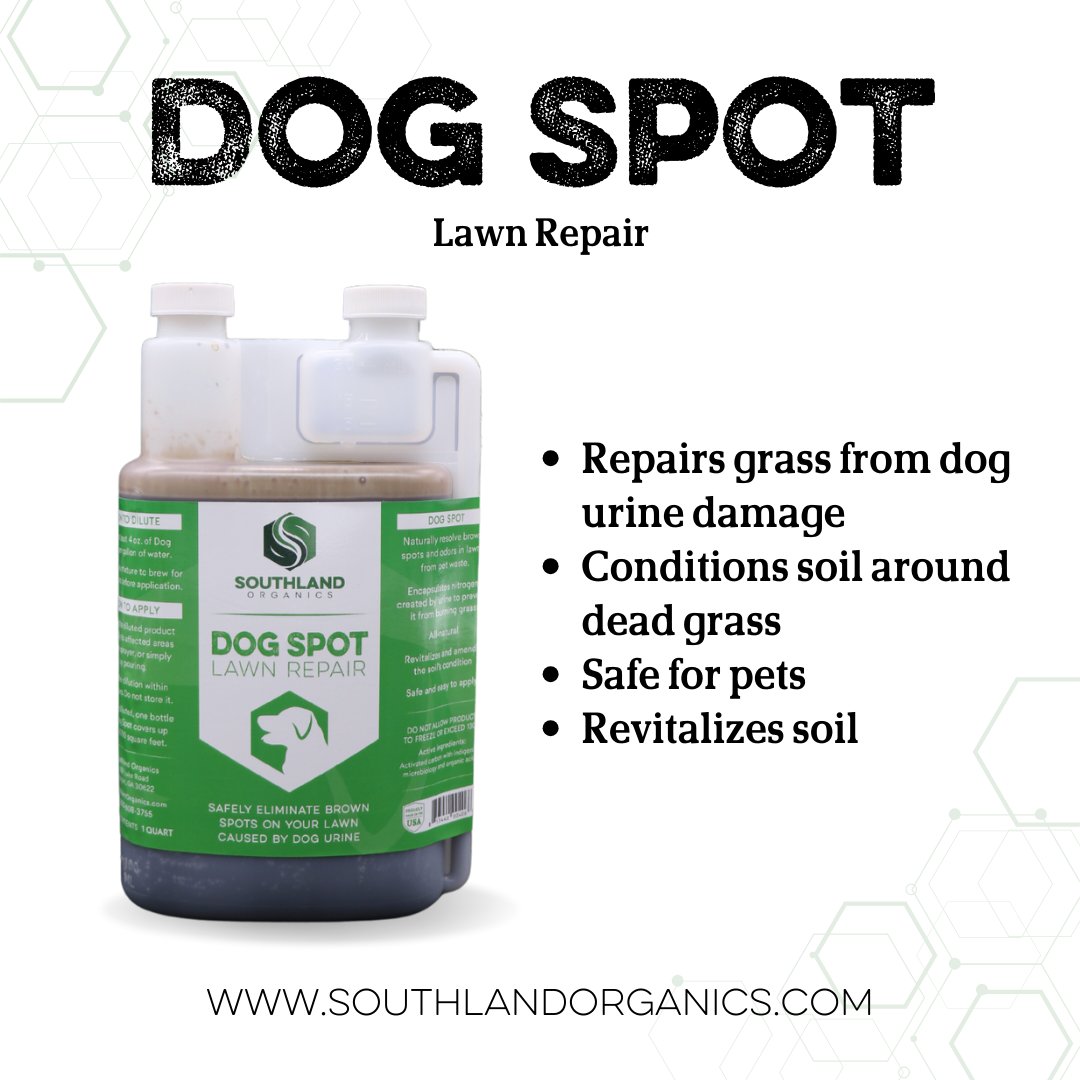 Dog 🐶 spots on your lawn got you down?
Say goodbye to brown patches 🐾 and hello to a happy, healthy lawn with Dog Spot by Southland Organics!

#southlandorganics #dogspot #lawncare #organicsolutions #doglover #greenlawn #healthygrass #happypup #ecofriendly #petfriendly