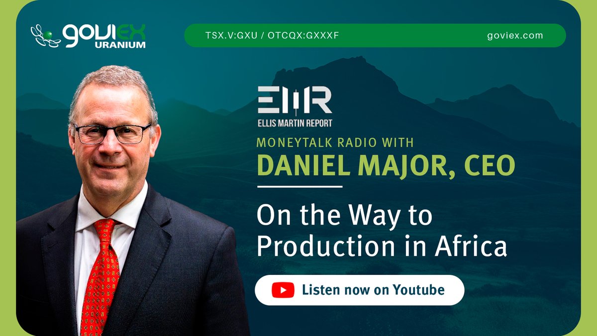 Listen to @goviexuranium CEO, Daniel Major, in his recent interview with @EllisMartinRprt. Discover the progress of our uranium projects and our plans for the future. Click here for the full interview: youtube.com/watch?v=rFi5IX… #Uranium $GXU $GVXFF #mining