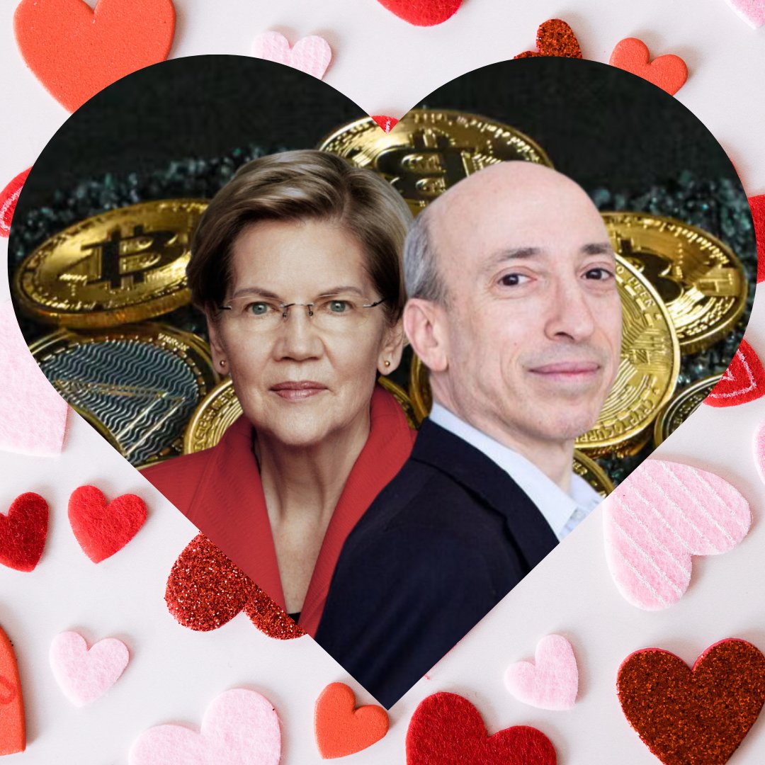 StevenNerayoff's tweet photo. Happy Valentine's Day to everyone's favorite crypto power couple. 😻❤️ Without these two lovebirds, we'd be blissfully free from pain and suffering, enjoying genuine transparency. Nobody matches Warren's deceiving statements with a Gensler lie quite like they do! Here's to the future, folks—wishing them the best of the worst!