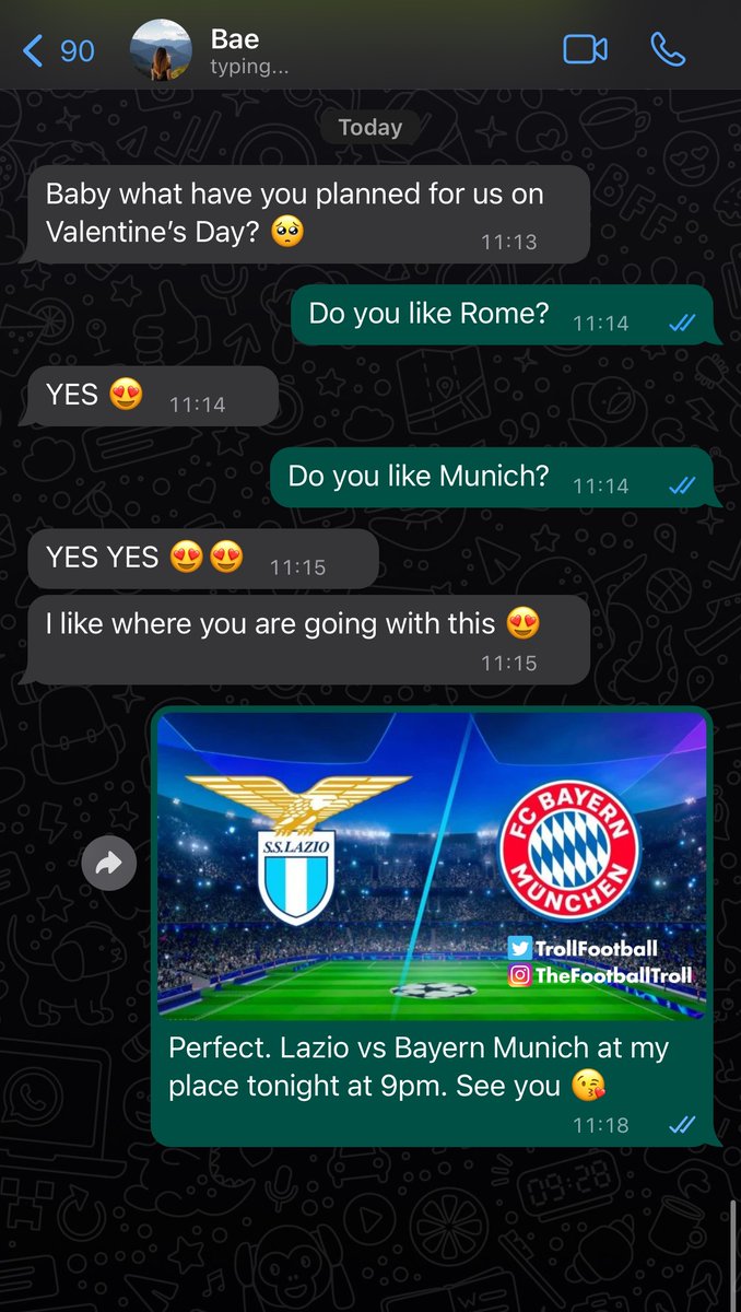 TrollFootball's tweet image. She's been typing for the past 5 minutes, am I in trouble?