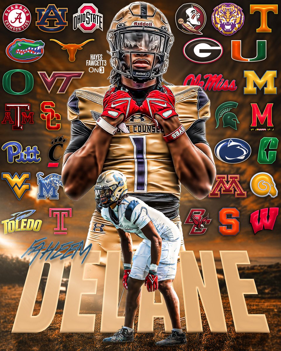 Offers on the Table Thus far for Elite 2025 Safety Faheem Delane The 6’3 193 S from Good Hope, MD is ranked as a Top 30 Recruit in the ‘25 Class Where Should He Go?👇🏽 on3.com/db/faheem-dela…