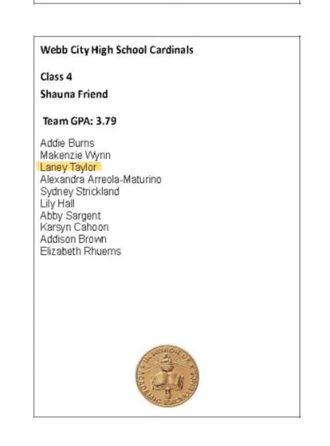 So grateful to receive my 3rd Academic All-State achievement! As well as our team placing 7th overall in Missouri Class 4!