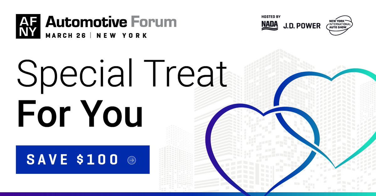 autodata's tweet image. Celebrate Valentine&apos;s Day with a sweet deal! Register TODAY for the Automotive Forum and save $100 with our early-bird pricing, ending this Friday, Feb. 16.
Don&apos;t miss out on full access at a fantastic discount. Treat yourself! 💖
Secure your tickets now: hubs.la/Q02l3Yq10