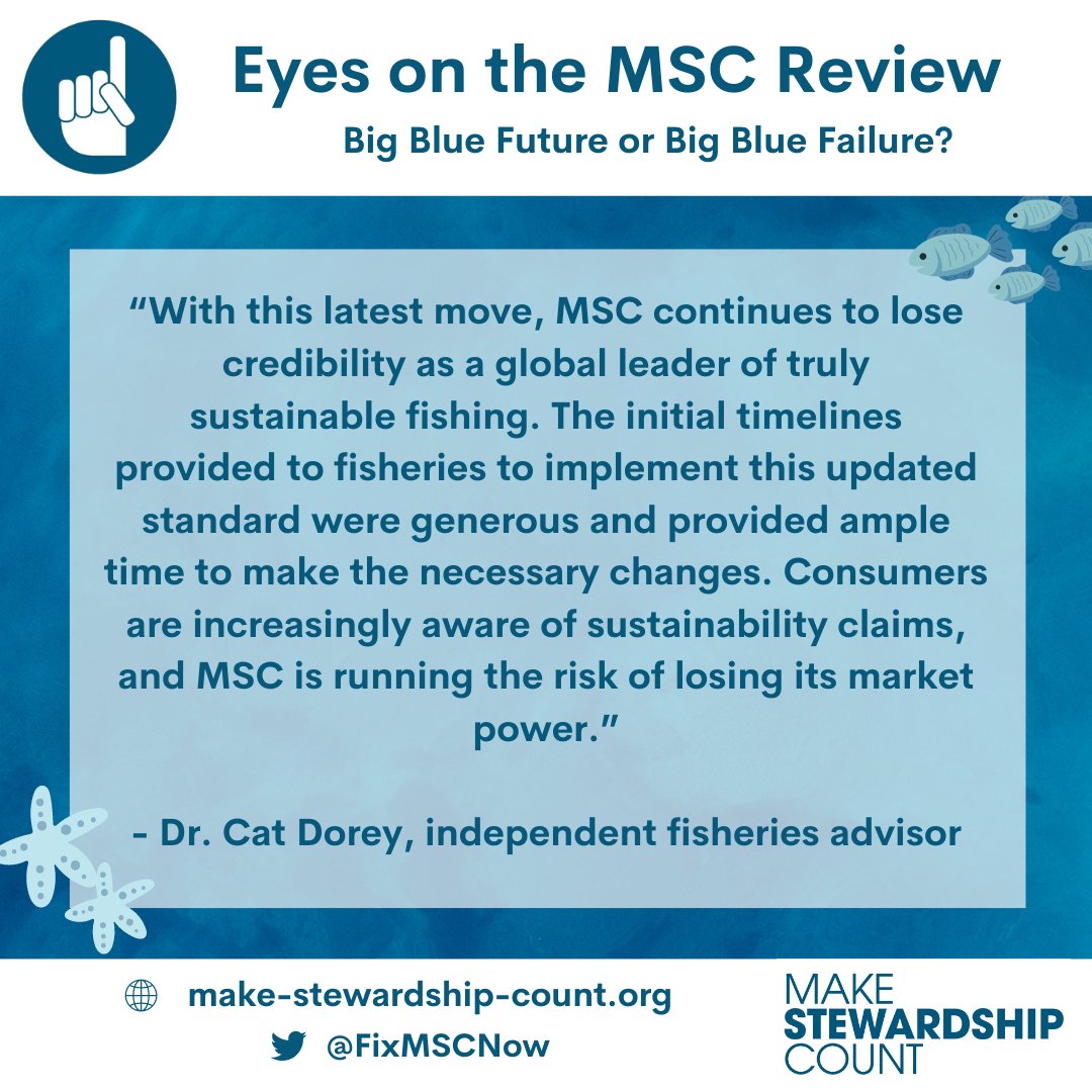 We are incredibly disappointed to hear that @mscecolabel has chosen to take a massive step back and delay the full implementation of their new Fisheries Standard by another 2 years! 

Click to read our statement and find out more about this announcement - bit.ly/3I1wZiO