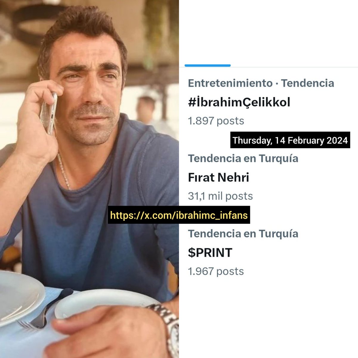 ✨ The hashtag #İbrahimÇelikkol is currently treading with over 1.8 posts.

Context: 14 February is İbrahim Çelikkol's birthday and his admirers are celebrating it.

NiceYaşlara İbrahimÇelikkol

#İbrahimÇelikkol | <a href="/ibrahimcelikkol/">İbrahim Çelikkol</a>