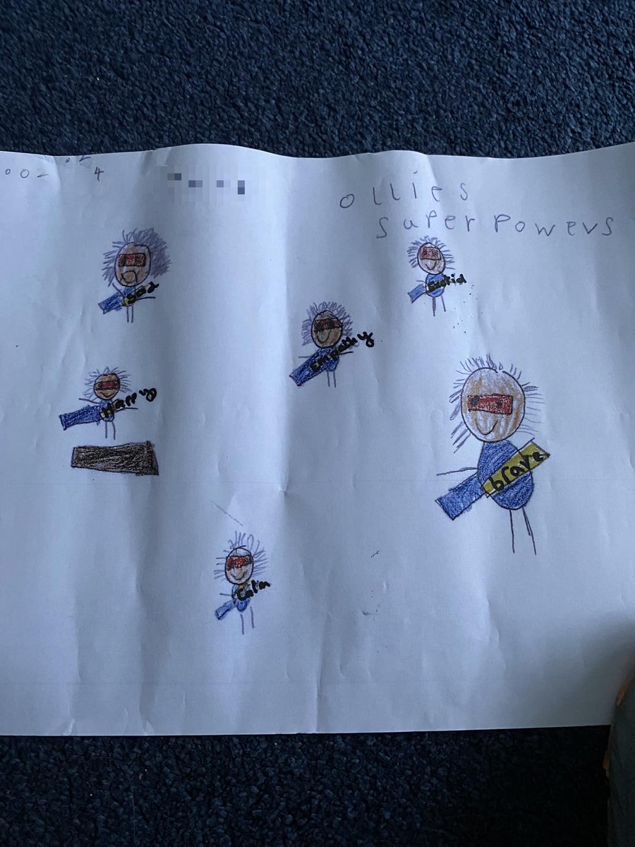 𝗧𝗵𝗶𝘀 𝗶𝘀 𝘄𝗵𝗮𝘁 𝗹𝗼𝘃𝗲 𝗶𝘀 𝗮𝗹𝗹 𝗮𝗯𝗼𝘂𝘁.... Here is a lovely picture, drawn by a Year 2 girl, showing another child all about Ollie’s Superpowers. Another Ollie coach in the making, we think.... ♥️