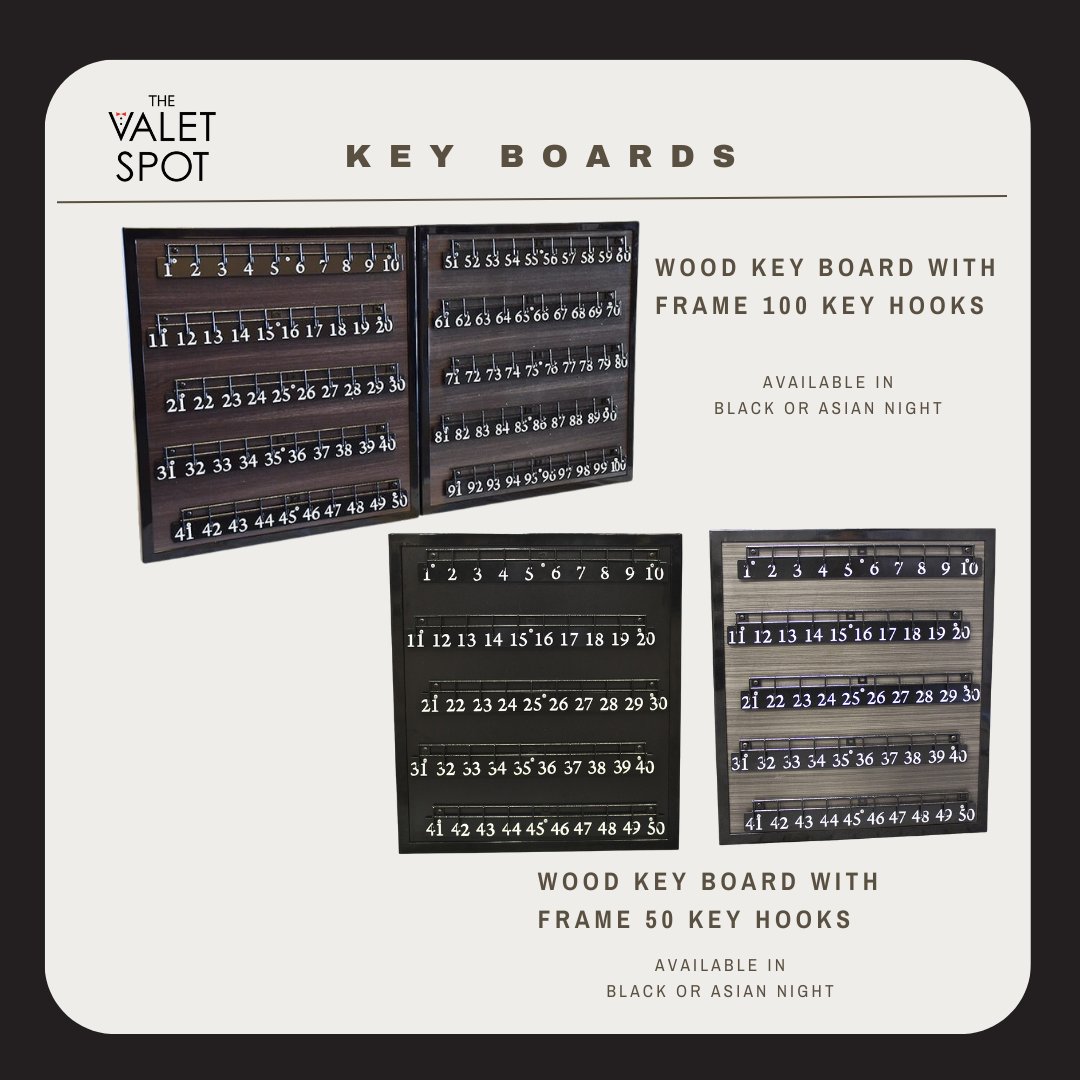 TheValetSpot's tweet image. Keep track of every key with a beautiful and sturdy wood 🔑key board. Designed for easy wall mounting. 
thevaletspot.com/key-boxes-boar… #WoodKeyBoard #WallMount #ValetParking #ParkingServices #TheValetSpot 🚗