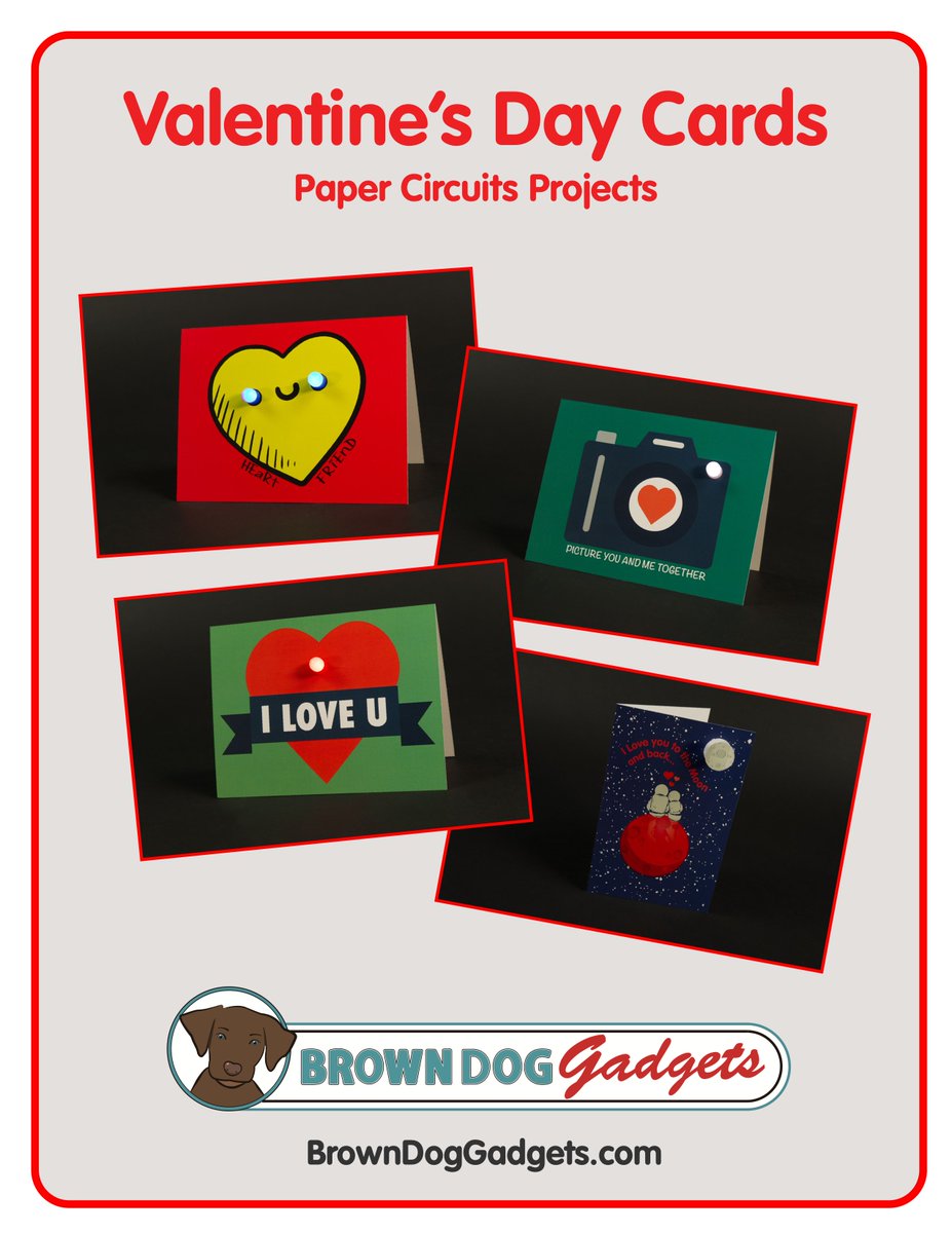 If you still need a Valentine's Day activity we've got a free eBook full of fun Paper Circuits cards!

➡️ learn.browndoggadgets.com/Guide/Valentin…

#ValentinesDay #valentines #cards #paper #circuits #paperCircuits #STEM #STEAM #love