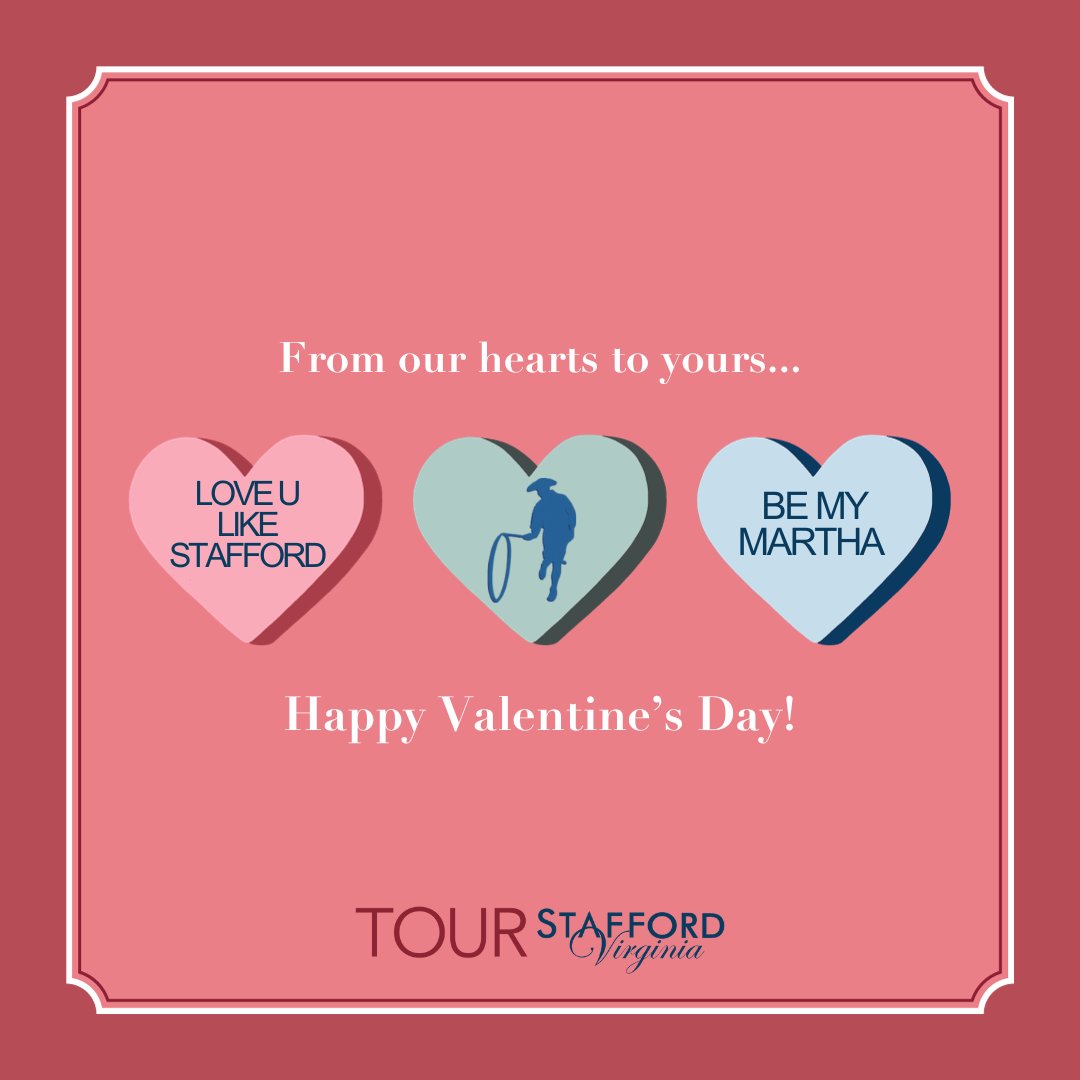 Happy Valentine's Day, Stafford! 🌹 Explore the love-filled vibes of our town and create lasting memories with your special someone #TourStaffordVA #HappyValentinesDay
