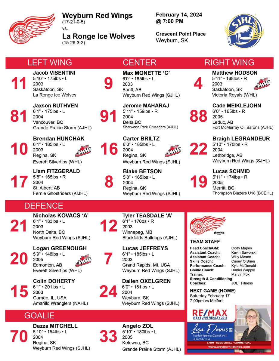 Weyburn RED WINGS - SJHL tweet media